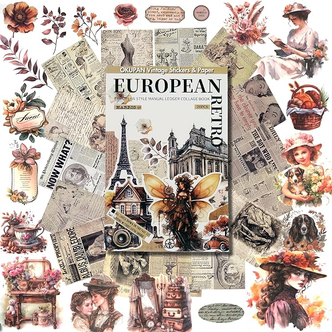 Vintage Scrapbook Stickers and Ephemera Pack – Pre Cut Design Scrapbooking by DecorateYourWorld