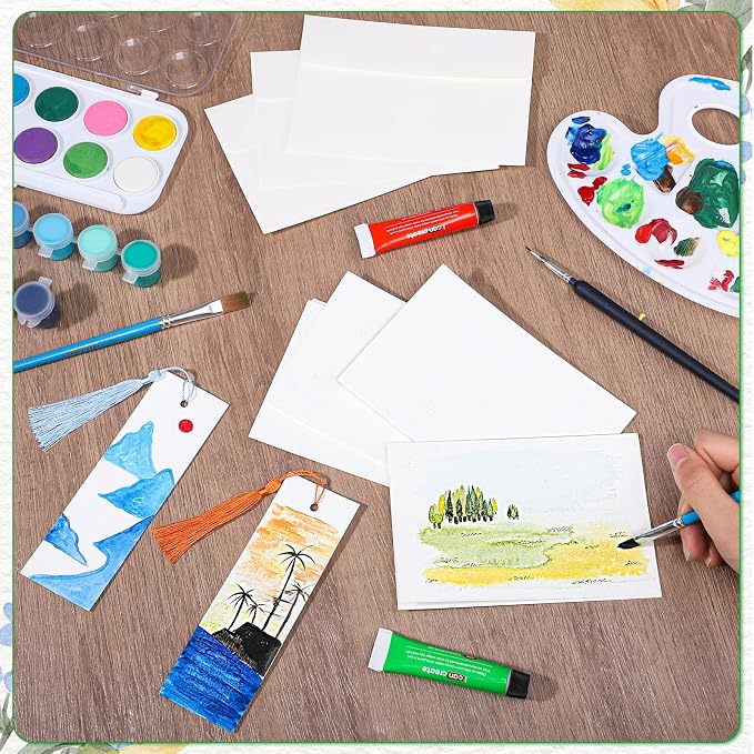 200 Pcs Watercolor Bookmark Making Kit, 40 Blank Bookmarks - Image 4