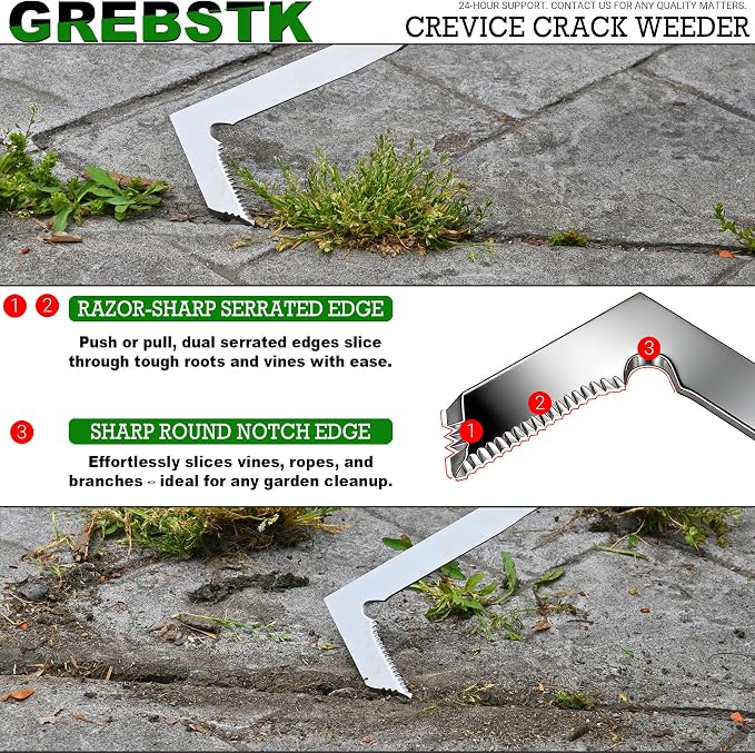 GREBSTK Crack Weeder Crevice Weeding Stainless Steel Sharp Tool, 22 in | - Image 3