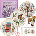3 Sets Embroidery Kit for Beginners by Uniartfy