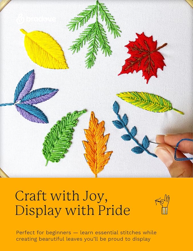 Bradove Leaves and Flowers Embroidery Kit - Image 4