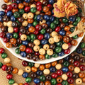 DAHI 500PCS Colorful Wooden Beads 10mm Assorted Macrame Wooden Loose Spacer by DAHI
