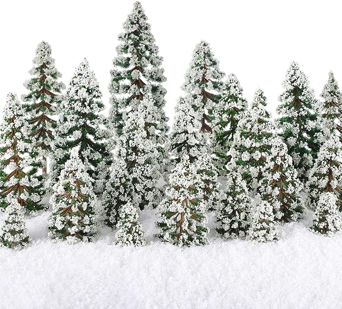 Skylety 35 Pieces Model Trees 6.3-1.2 Inch Mixed Miniature Trees Diorama by Skylety