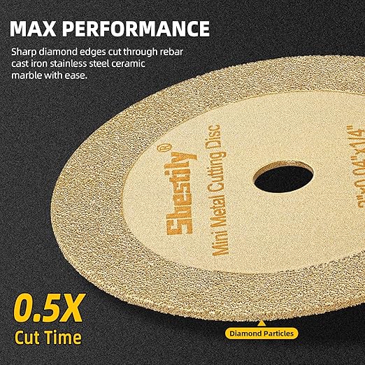 2 Inch Diamond Cut Off Wheel - 10Pack - W1/4" Arbor Hole Diamond Cutting Wheel for for Metal & Stainless Steel, Nuts, Bolts, Screws, Ceramic, Glass, PVC Cutter