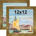 KTKDE 12x12 Picture Frame Set of 2, Ornate Vintage Gold Photo Frames 12 x 12 by KTKDE