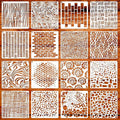 12 Inch Geometric Stencils for Painting, PET Texture Pattern Templates for by Felixcraft-DIYDreamscape