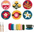 Emri Lane Punch Needle Kit – 6 Floral Design Punch Needle Embroidery Kit w/Monk by EmriLane