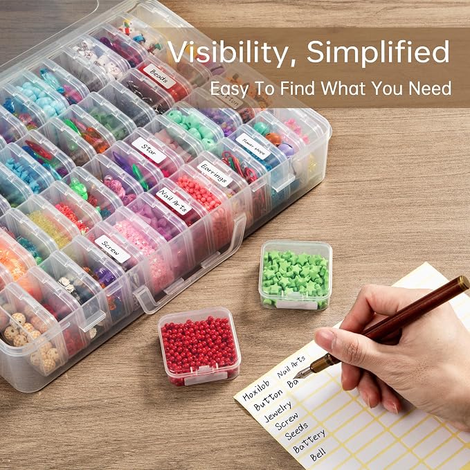 Bead Organizer Box, 60 Pack Small Clear Storage Boxes - Image 4