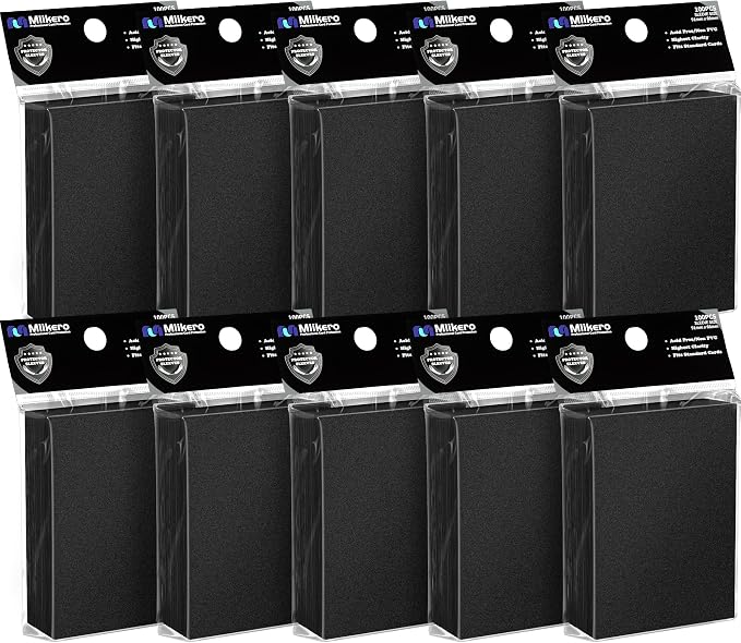 1000 Counts Black Card Sleeves, Matte Card Sleeve Deck Card Protectors by Mlikero