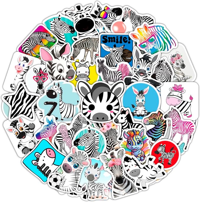 BulbaCraft Zebra Stickers for Water Bottle and Laptop by BulbaCraft