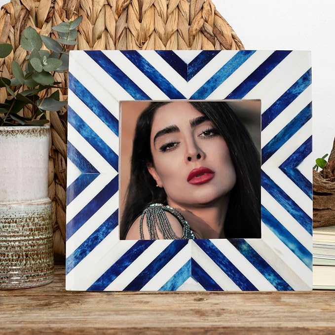 Picture Photo Frame Chevron Herringbone Art Inspired Vintage Table-Top/Wall - Image 3