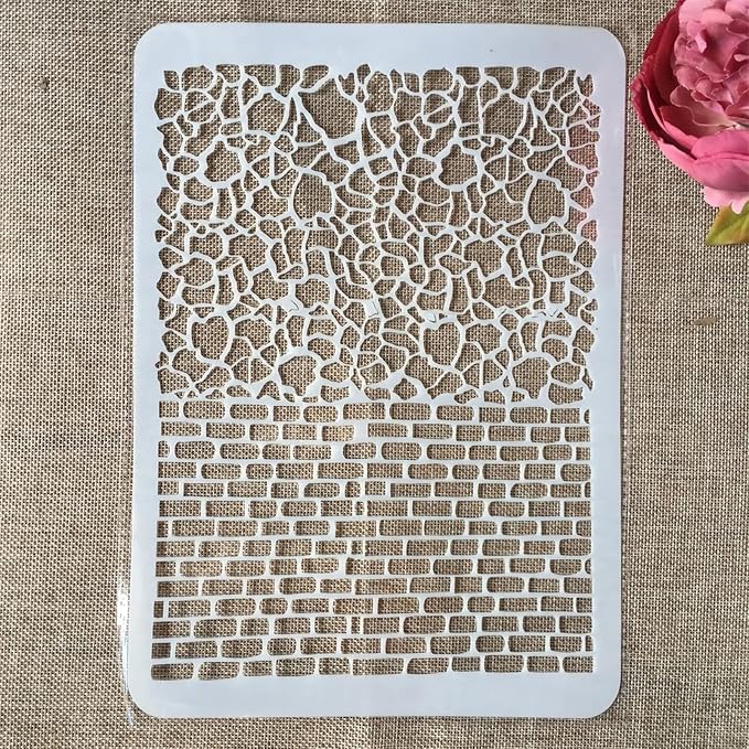 TIAMECH A4 Reusable Stone Brick Stencil - Image 2