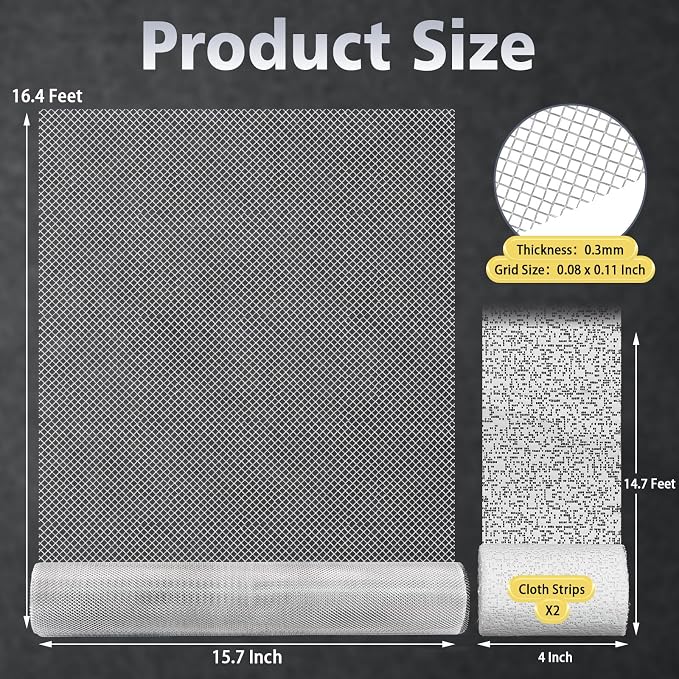 Sculpting Wire Mesh Roll 15.7 X 196.8 Inch, Aluminum Wire Mesh - Image 2