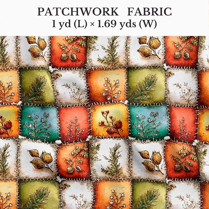 Autumn Forest Patchwork Cotton Fabric Panel – 61 × 36.6 Inches, 100% Cotton 140 - Image 2