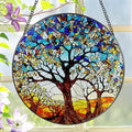Stained Glass Window Hanging, LAOWEIKI 8'' Tree of Life Suncatcher, Stained by Unknown