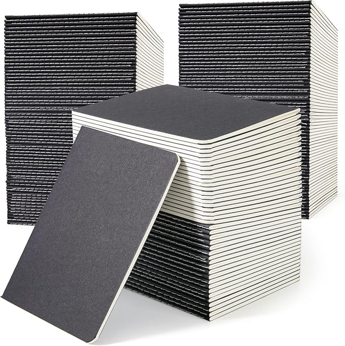 feela 170 Pack Blank Kraft Notebooks, Unlined Sketchbook Mini Cute Note Pad by feela