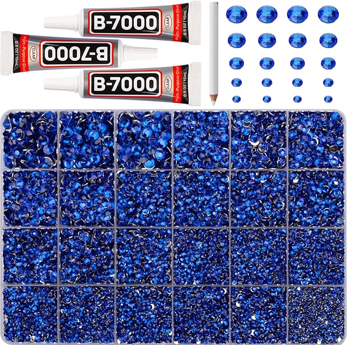 32000Pcs Royal Blue Rhinestones by Worthofbest