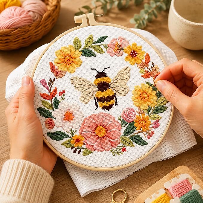 Zhenqing Bee & Flower Garden Cross Stitch Kit - Image 3