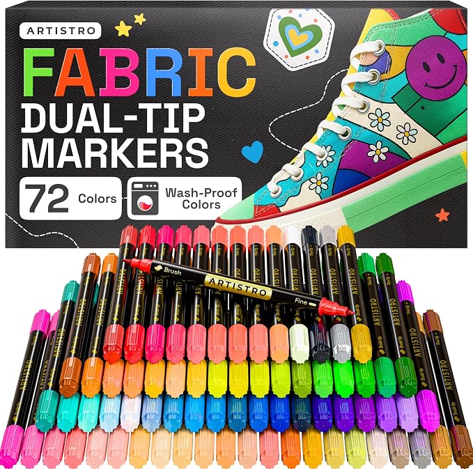 ARTISTRO 72 Dual-Tip Fabric Markers by ARTISTRO