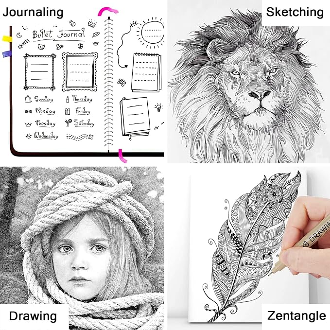 Muchcute Micro Fineliner Drawing Art Pens: 20 Set Extra Fine Line Waterproof - Image 6