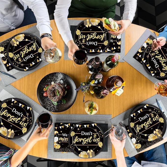 48Pcs We Will Miss You Paper Plates and Napkins Farewell Party Decorations - Image 5