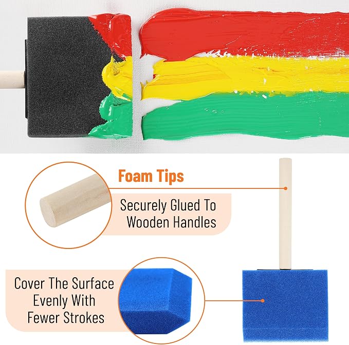 Bates- Foam Paint Brushes, 50 Pack, Sponge Paint Brush - Image 5
