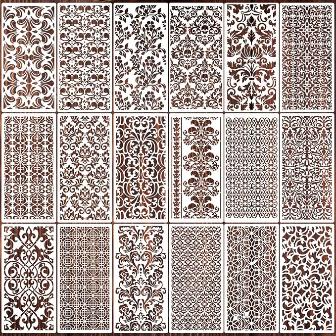 Damask Stencils for Crafts Reusable Texture Stencils Mixed Media Stencil by zosylley