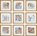 Sheffield Home 9 Piece Gallery Wall Frame Set, 12x12 Inch, Beaded Antique Bronze by SheffieldHome
