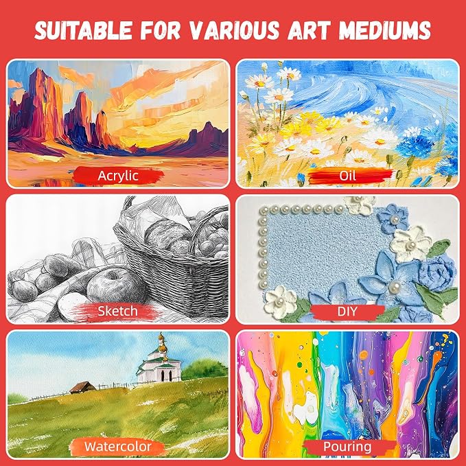 Simetufy 4 x 6 inch 12 Pack Small Painting Canvas Boards- Gesso Primed | - Image 8