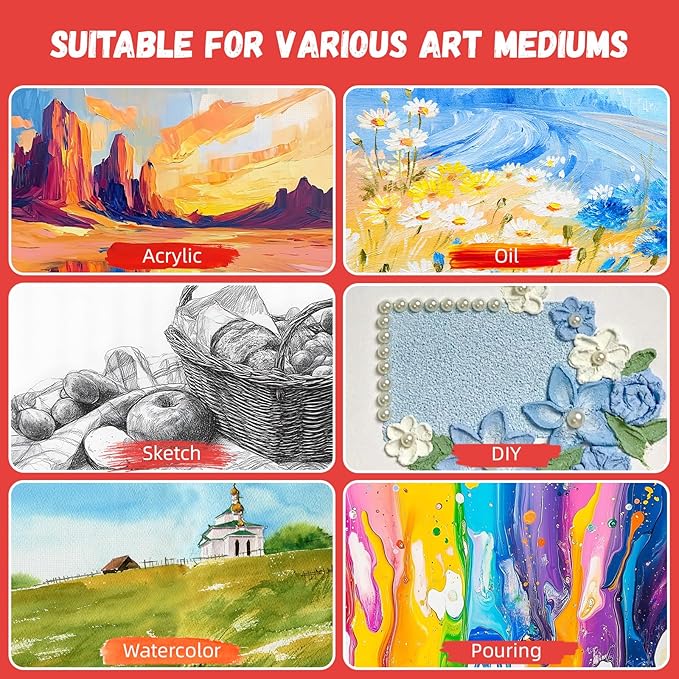 Simetufy 100 Pack 8x10 Bulk Small Canvas Boards - Image 5