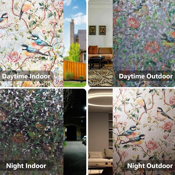 Window Privacy Film Stained Glass 35.4" x 157.4" Rainbow | Static cling – no - Image 7
