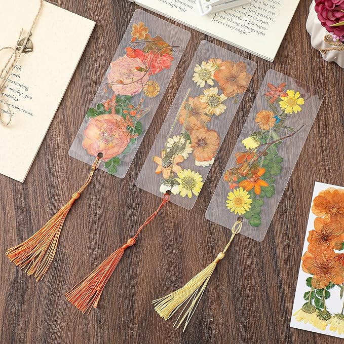 Fuyoooo 376 Pcs Pressed Flowers Bookmark Making Kit, DIY Bookmark Laminating - Image 7