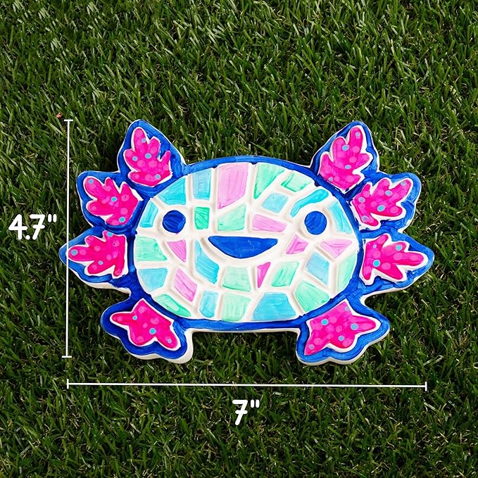Creative Roots Axolotl Stepping Stone Kit, 7-Inch Paintable Ceramic Stepping - Image 6