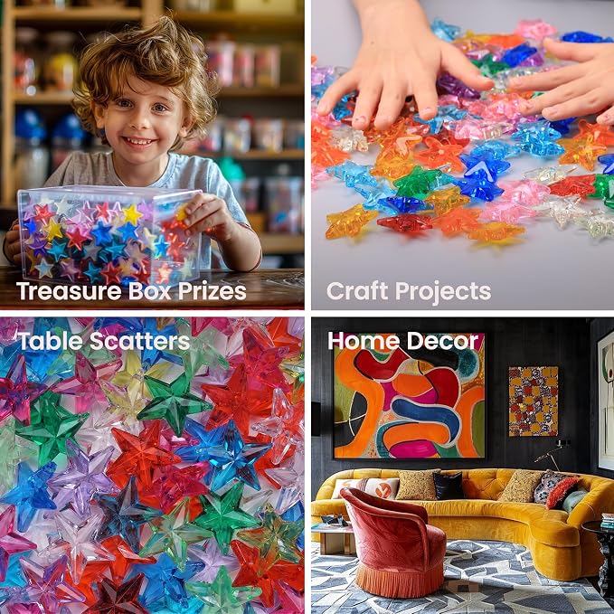 Plastic Stars - Gemstones and Crystals - Pack of 160pcs Vase Filler - Jewels - Image 6