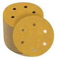 6 Inch - 6 Hole Hook and Loop Sanding Discs 60 Grit, Random Orbital Sandpaper for Automotive and Woodworking - 100 Pack