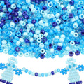 Blue Pony Beads for Bracelet 1000 Pcs Friendship Bracelets Beads 6x9mm Plastic by KAKW