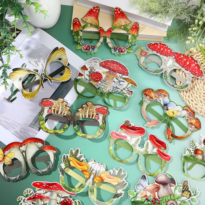 Pajean 36 Pcs Enchanted Forest Party Decorations Mushroom Themed Eyeglasses - Image 4