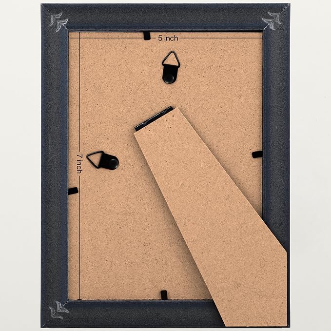eletecpro 5x7 Vintage Picture Frame, Glass Cover, Horizontal or Vertical - Image 4
