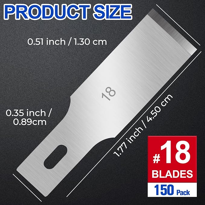 DIYSELF 150 Pack Exacto Knife Blades, #18 Hobby Knife Blade Refills - Image 3