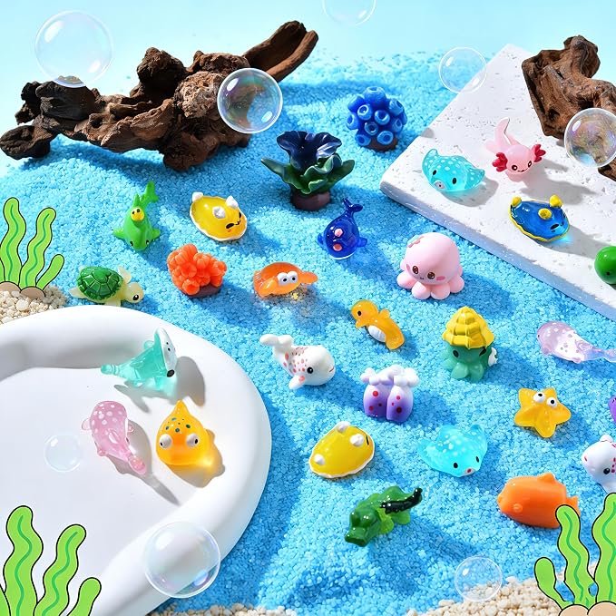 56pcs Mini Ocean Resin Animals, Miniature Plastic Figurines Tiny Sea Animals - Image 5