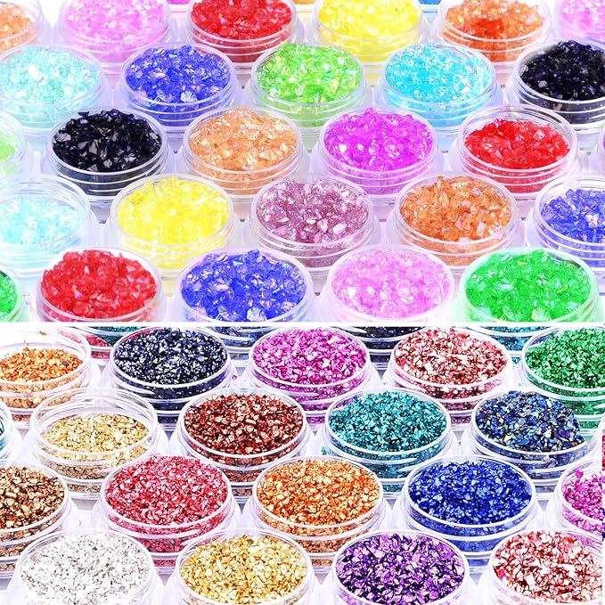 48 Box Crushed Glass Craft Glitter Fine by DIYCICO