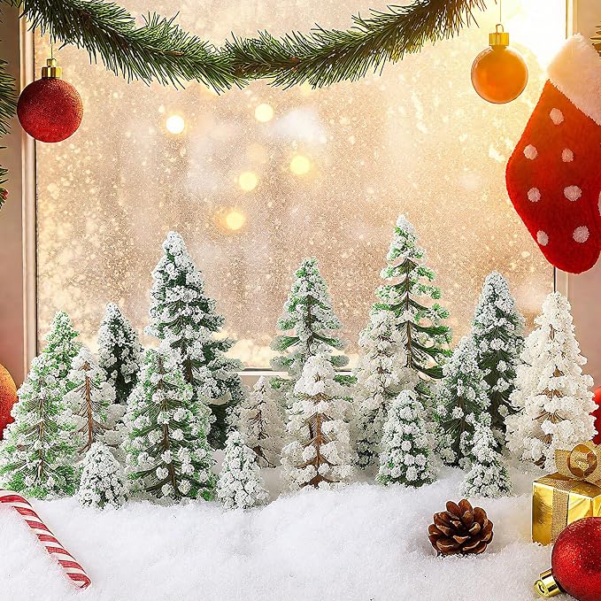 Skylety 35 Pieces Model Trees 6.3-1.2 Inch Mixed Miniature Trees Diorama - Image 4