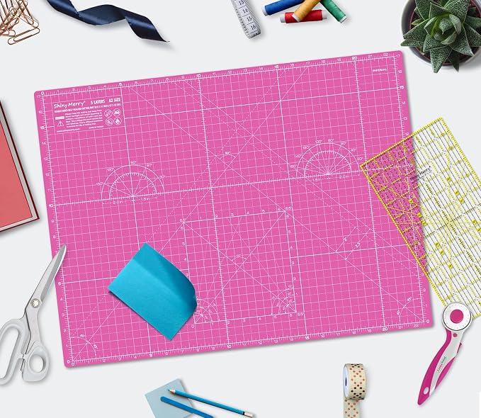 Self Healing Cutting Mat A2 18"x 24" Double Sided Pink Mat - Image 2