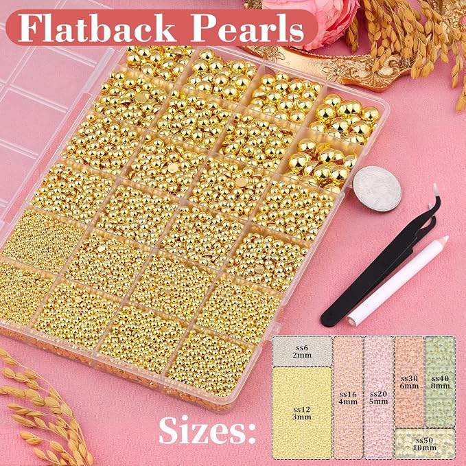 13000Pcs Flatback Pearls for Crafting, Bedazzling Bead for DIY Crafts Clothing - Image 2