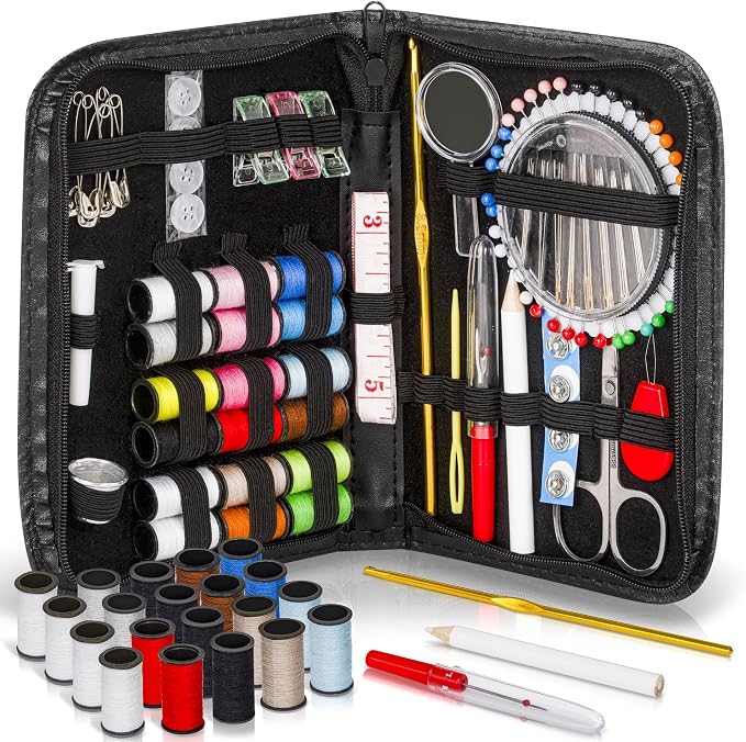 142-Piece Travel Sewing Kit for Adults & Kids, Small Needle & Thread Kit | Mini by ARTIKA
