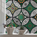 Green Window Privacy Film Frosted Glass Windows Cling Non-Adhesive Removable by wallpaper