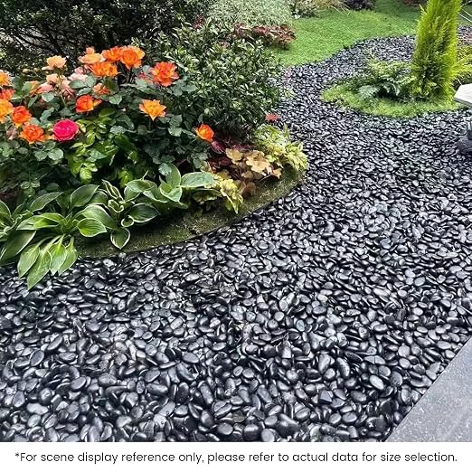 SIDONG 10 LB Black River Rocks, 0.4-1.2 Inches Highly Polished Pebbles - Image 4