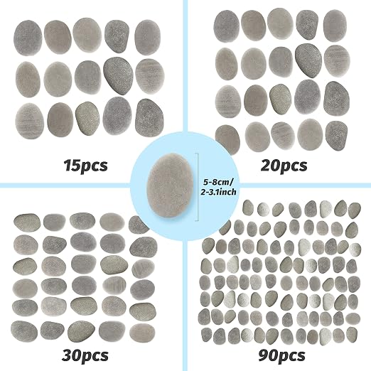 DALTACK 15 Pcs Large Rocks for Painting, Natural River Rocks, Flat River Rocks - Image 2