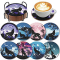 Cumule 8 Pcs Wolves Diamond Art Coasters Kits by cumule