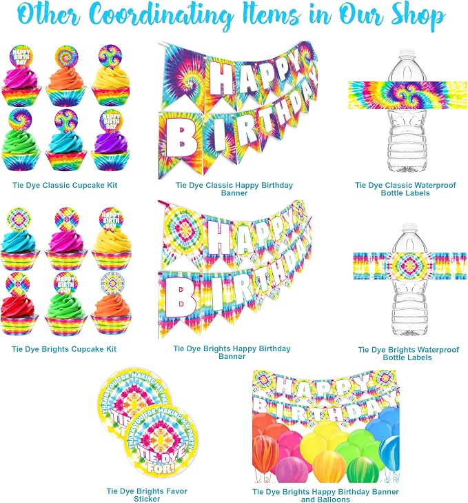 Ink Tie Dye Happy Birthday Banner - Image 2